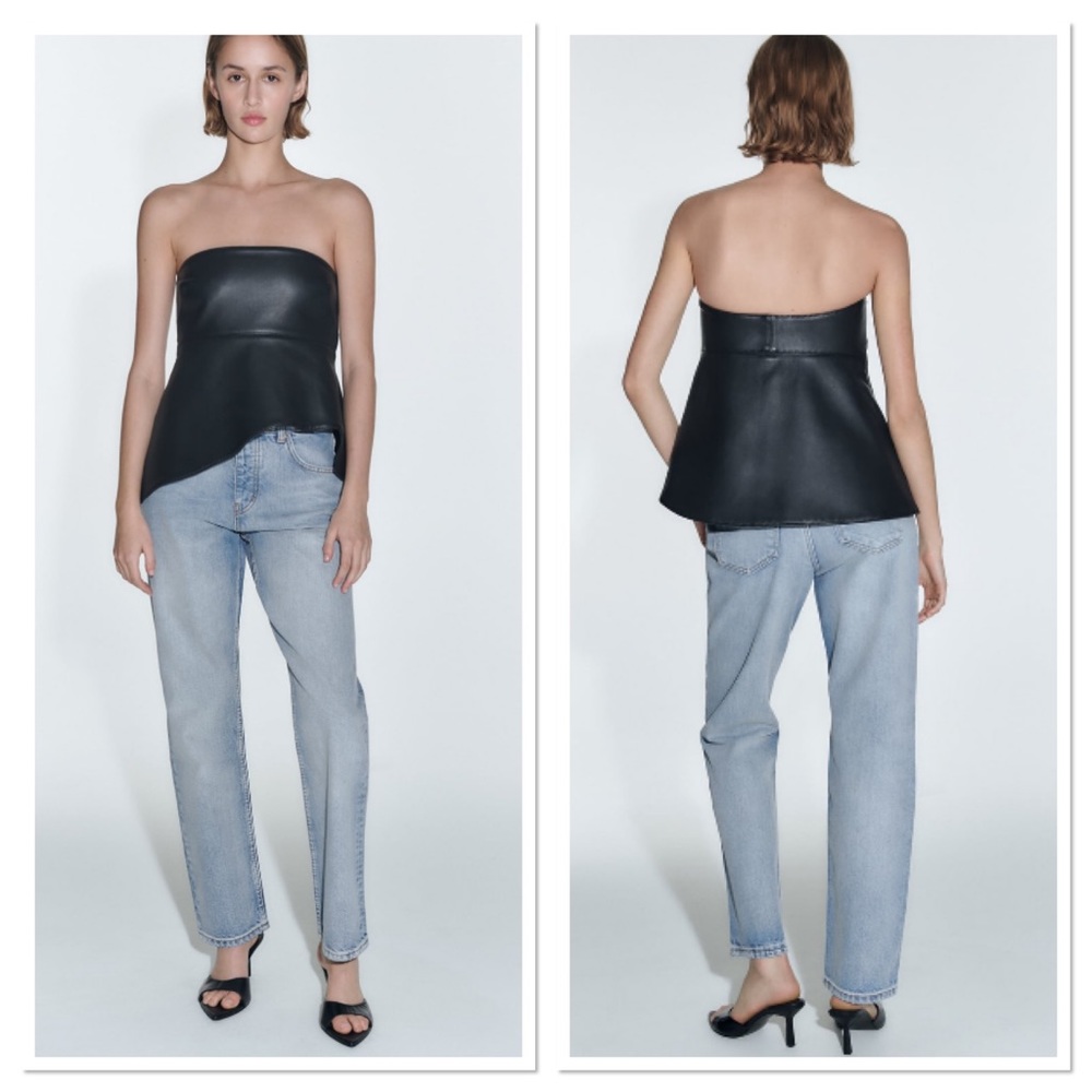 Zara ZW Mid-Rise Slim Fit Cropped Straight Leg Jeans Sz:6 NWT